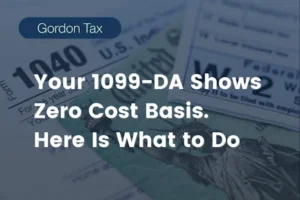 Your 1099 DA shows zero cost basis