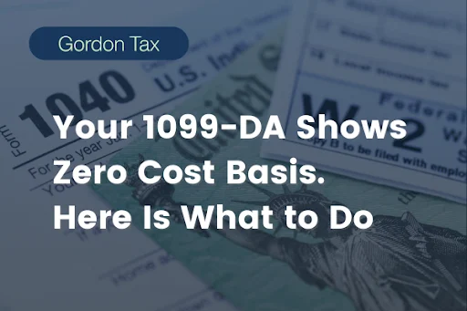 Your 1099 DA shows zero cost basis