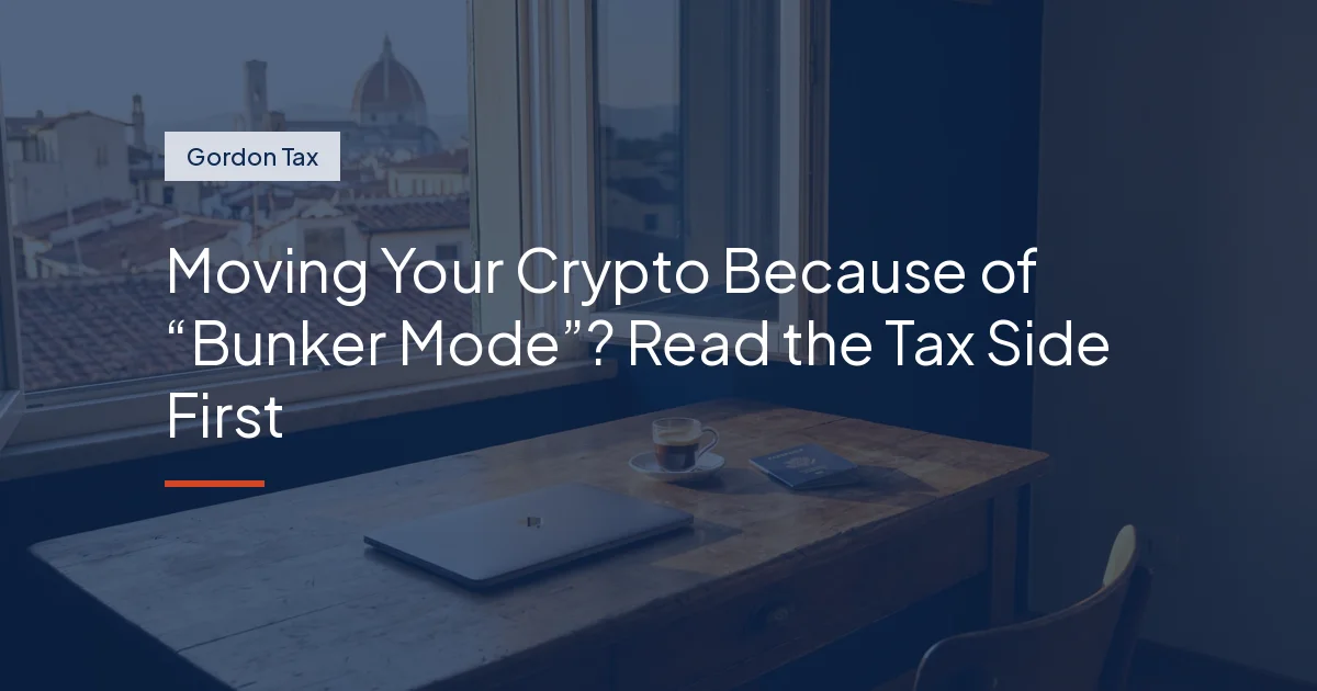 Moving your crypto because of bunker mode? Read the tax side first